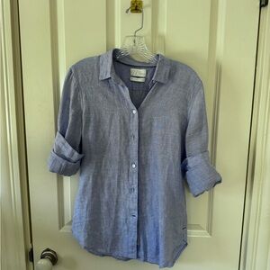 J. Crew Soft Blue Linen classic Button Down Shirt
